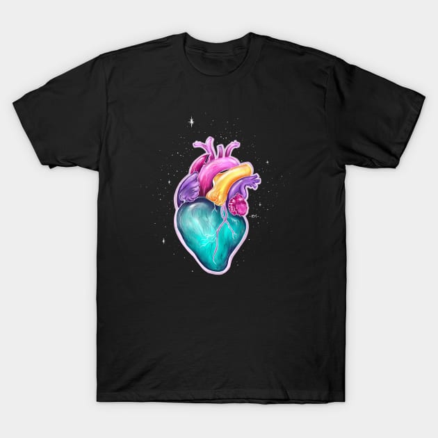 Colorful Heart T-Shirt by Ria_Mizuko